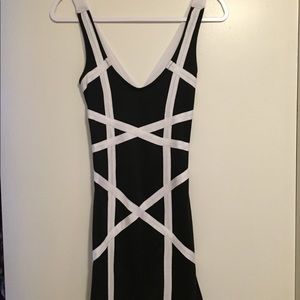 BodyC bodycon dress in black and white
